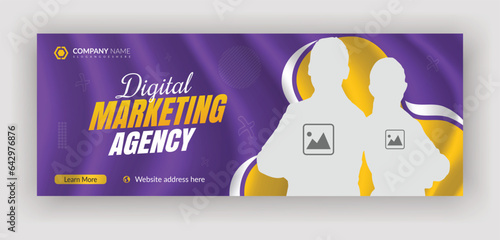  Colourful Corporate digital marketing agency Business social media cover or web banner design, real estate social media cover design template
