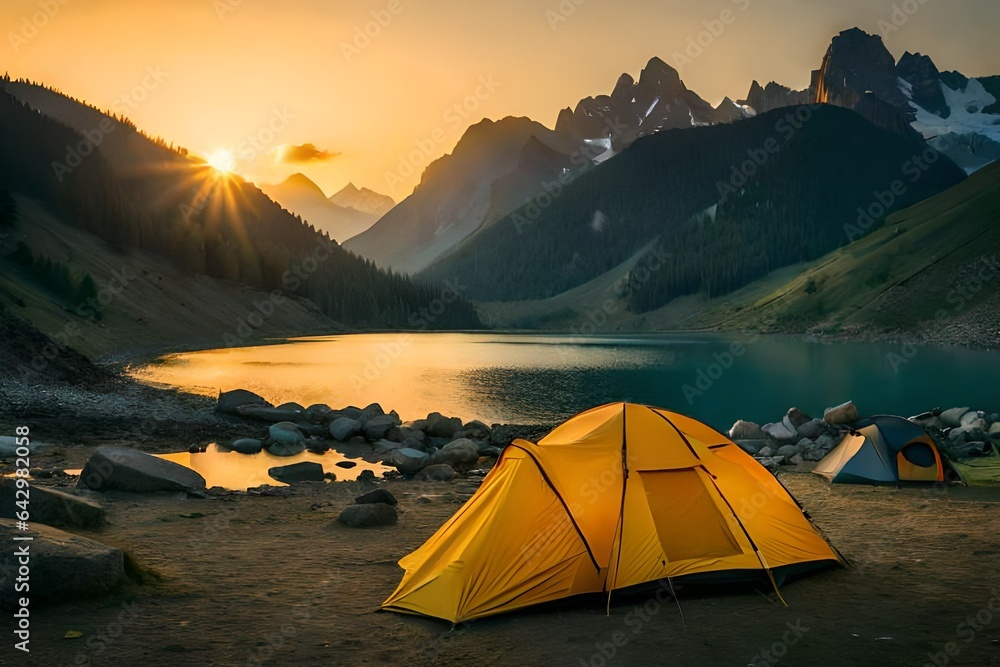 tent in the mountains