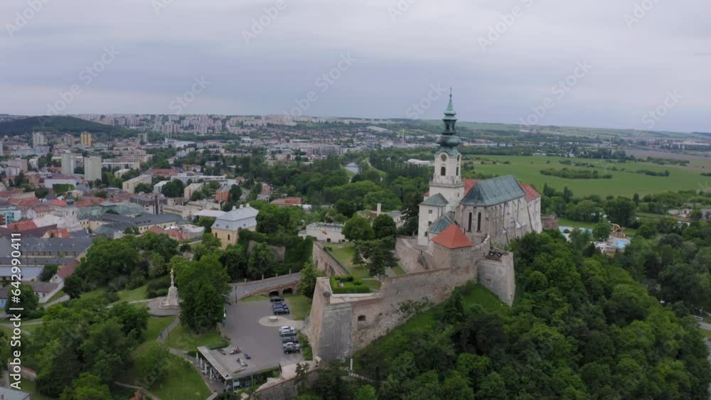 Aerial view of Nitra castle. The core of the castle is St. Emmeram's Cathedral. Slovakia Aerial view of Nitra castle. The core of the castle is St. Emmeram's Cathedral. Slovakia