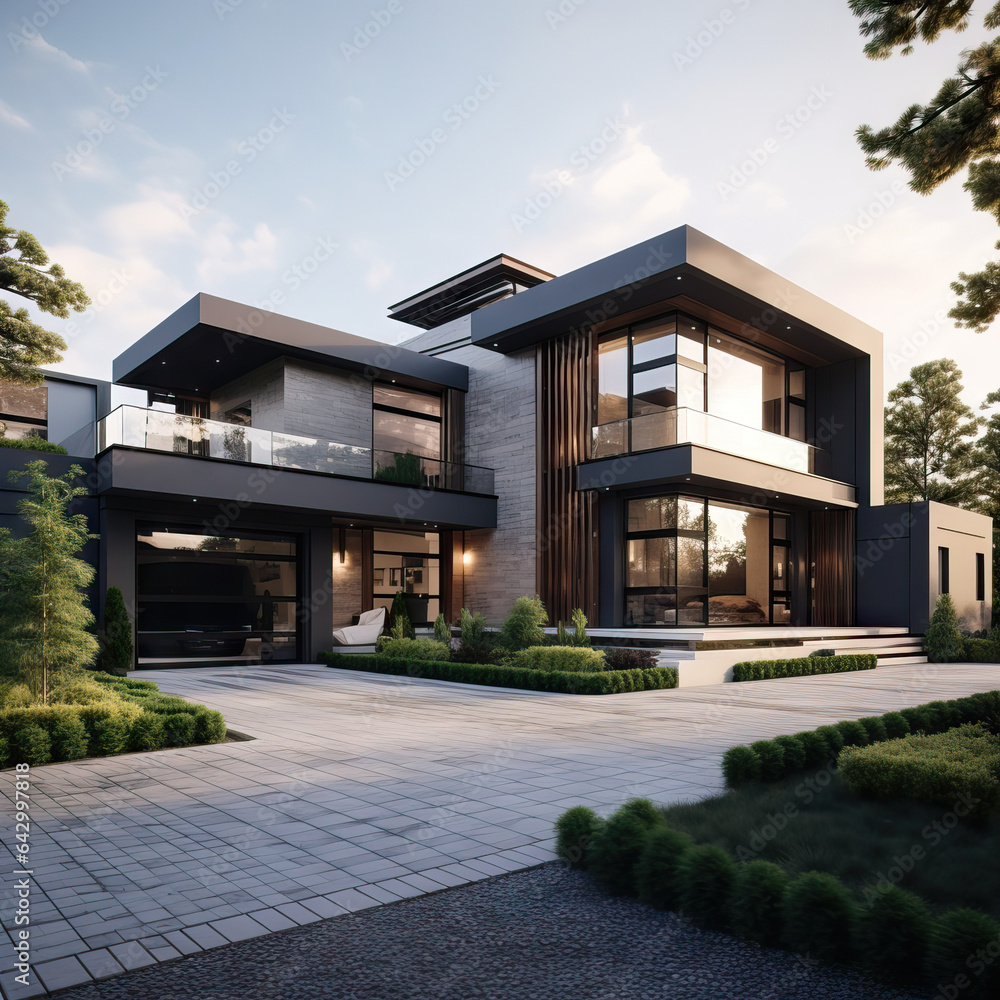 Modern villa design with consistent lighting