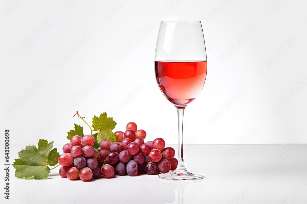 Wine filled glass on a white surface Wine filled glass on a white surface