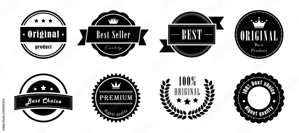 Best offer, high quality, best choice, original, luxury product emblem badge collection with ribbon Best offer, high quality, best choice, original, luxury product emblem badge collection with ribbon