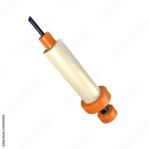3D design of injection icon. 3D Injection illustration. 3D design vaccination.