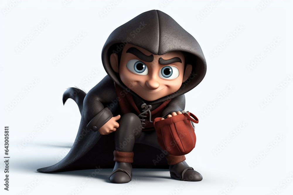 the character of a cool 3d thief the character of a cool 3d thief