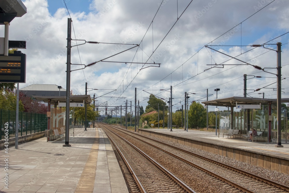 Train station and line in Portugal