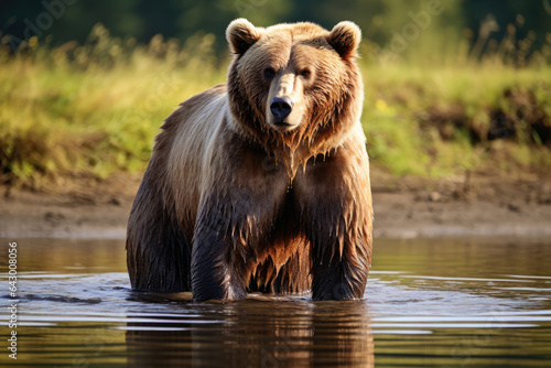Brown bear grizzly at the watering hole © Venka