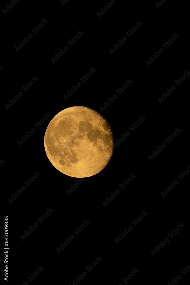 Orange Super Moon with black background
