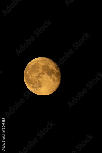 Orange Super Moon with black background 