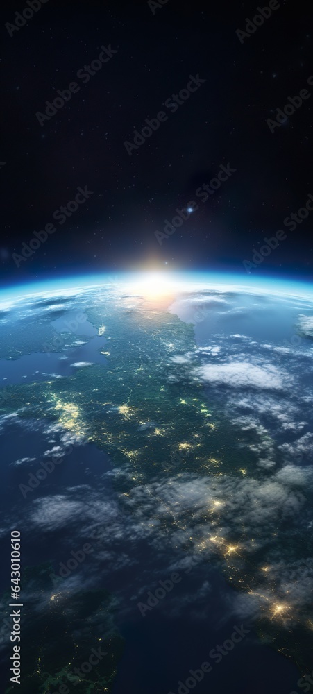 Earth from space iPhone wallpaper made with Ai generative technology