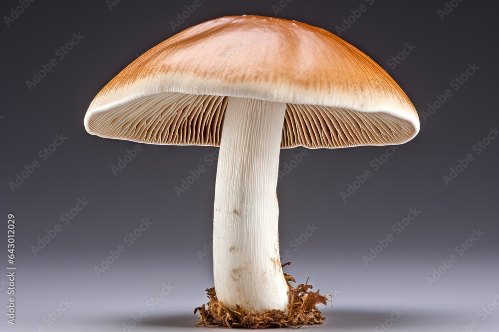 Close up of a white background isolated Big Boletus Edulis Mushroom Close up of a white background isolated Big Boletus Edulis Mushroom