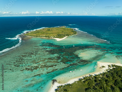 Aerial view: Flat island and Gabriel island, Mauritius