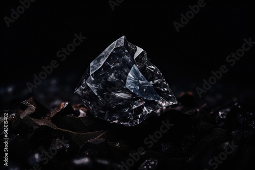 Diamond on coal background