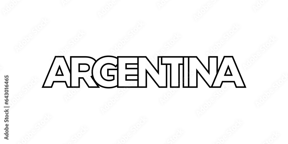 Argentina emblem. The design features a geometric style, vector illustration with bold typography in a modern font. The graphic slogan lettering. Argentina emblem. The design features a geometric style, vector illustration with bold typography in a modern font. The graphic slogan lettering.