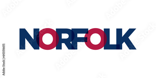 Norfolk, Virginia, USA typography slogan design. America logo with graphic city lettering for print and web.
