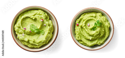 Collection set of Guacamole bowls isolated on transparent or white background, png © Medard
