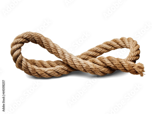 Tangled rope isolated on transparent or white background, png