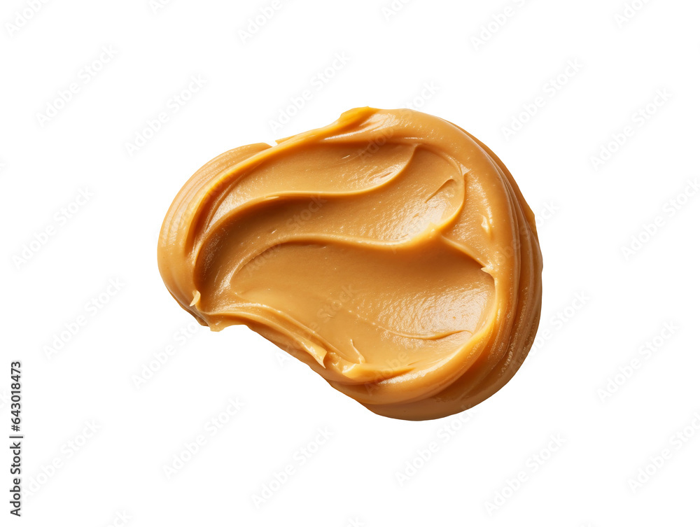 Peanut butter spread isolated on transparent or white background, png - obrazy, fototapety, plakaty 
