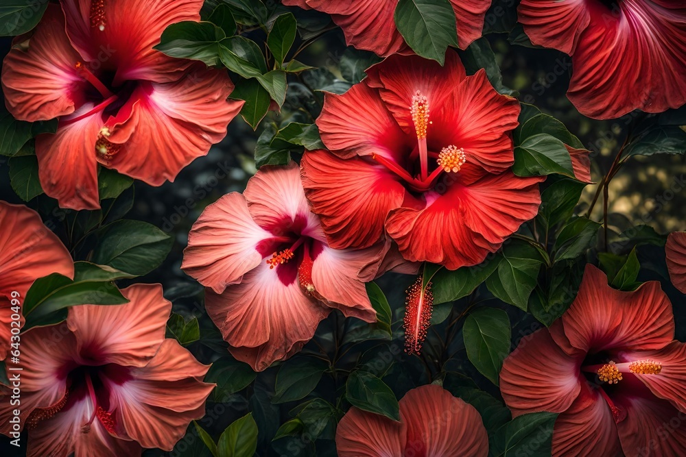A romantic capture of a solo hibiscus flower amid varying scenes