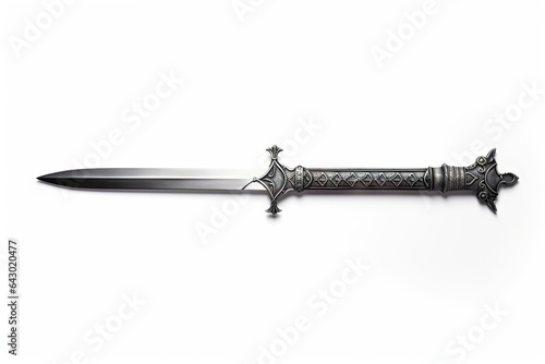 Isolated old sword on white background