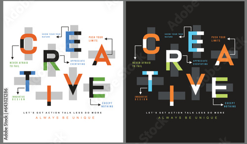 creative typography random placed letter vector design for print graphic and fashion