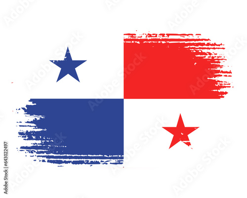 brush flag panama transparent background, panama brush watercolour flag design template element PNG file panama flag