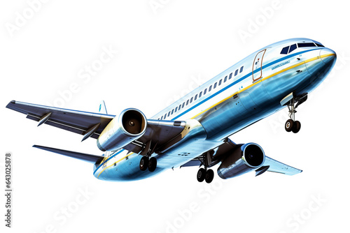 Airplane in the sky isolated on transparent background