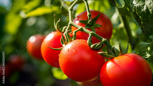 A close-up shot of ripe tomatoes in a family garden
