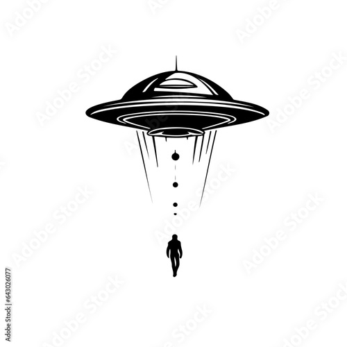 Alien Abduction Vector Illustration, Transparent Alien Abduction Drawing, UFO abduction