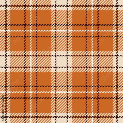 Tartan plaid check pattern texture. Seamless vector pattern. Fall Halloween design. Perfect for textile or print design.