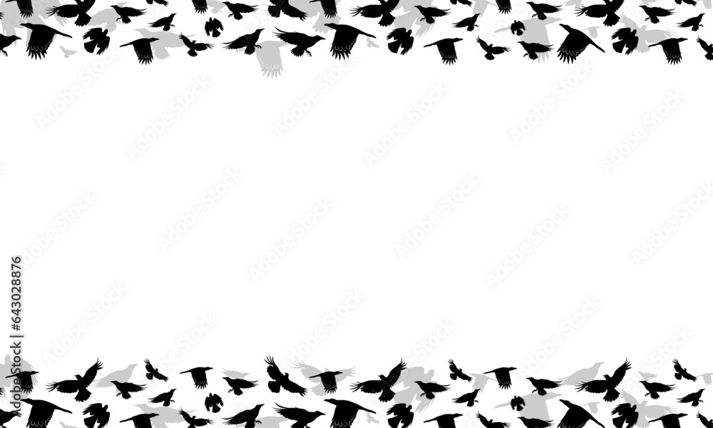 crow border background flying crows wallpaper frame made out of crow