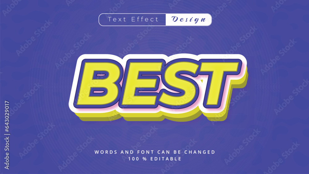 Best word text design - Editable text effect vector