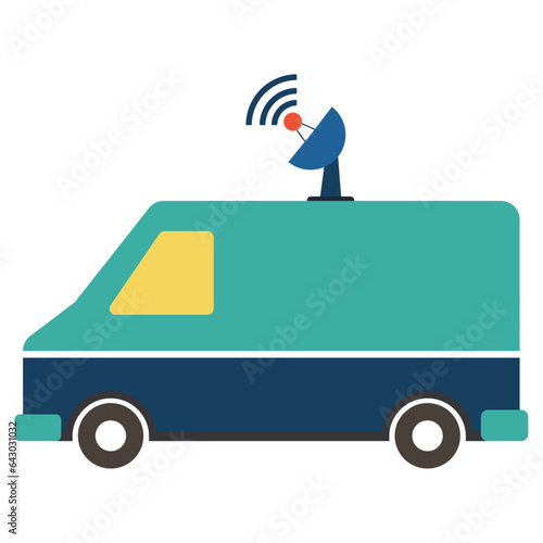 Car icon with transmitter