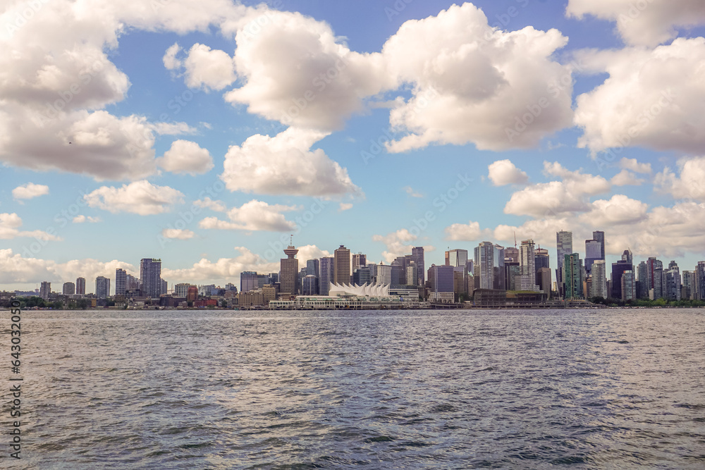 Panorama of the city of Vancouver. View from the water