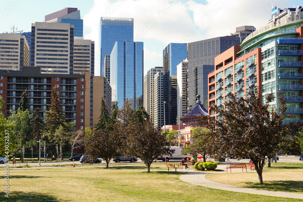 Obraz premium Street in downtown Calgary (Canada)