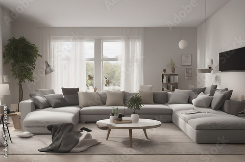A modern living room with smart devices including © ArtisticLens