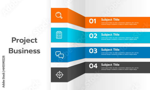 Infographic 4 labels to success with space for the title. Business presentation. Vector illustration.
