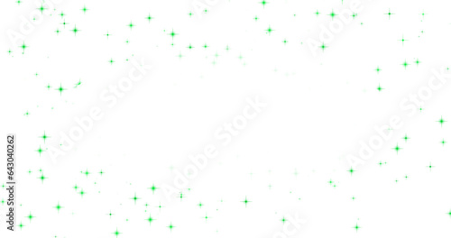 外側にある緑色の星のキラキラパーティクル素材(背景透過)アルファチャンネル付png	 photo