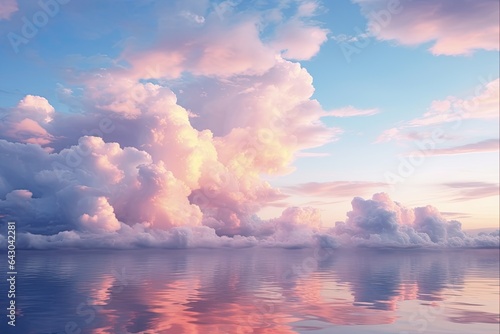 Pink and Blue Clouds at Sunset. Scenic View of Natural Beauty in the Evening Sky