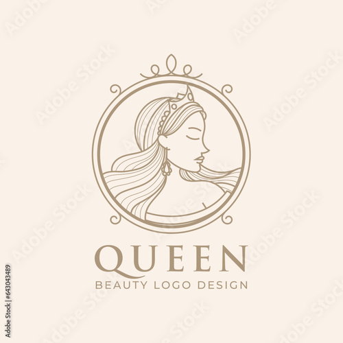 Woman Beauty Modern Line Art Logo