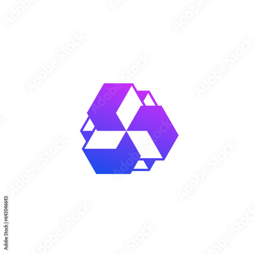 geometric 3D logo design. Vector illustration cube tech geometric logo. modern logo design vector icon template