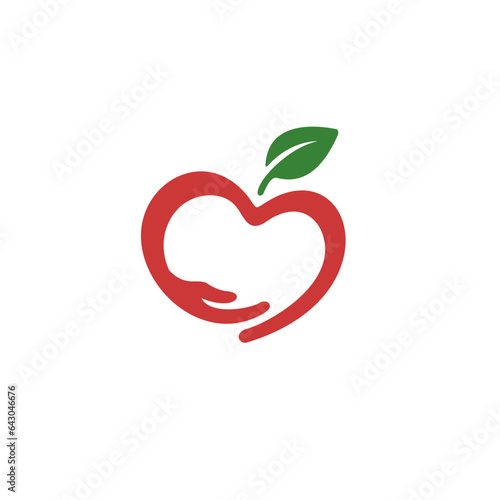 Nonprofit  logo design. Vector illustration abstract heart, hand and leaf. modern logo design vector icon template