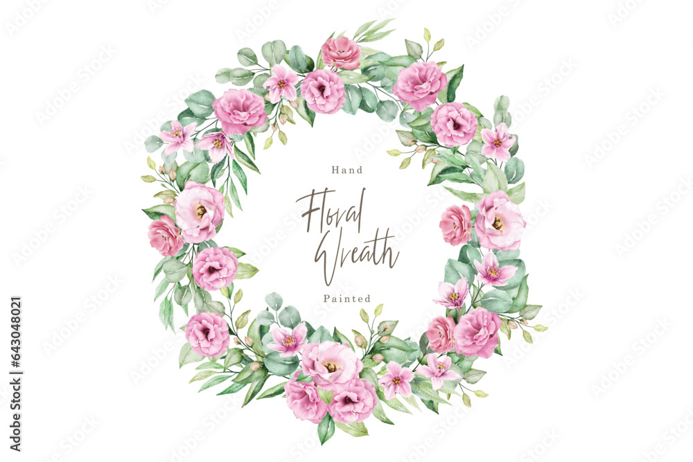watercolor floral wreath illustration design
