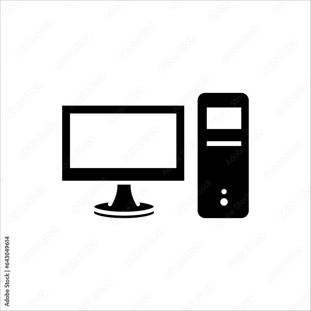Computer icon. Vector illustration isolated on white background Computer icon. Vector illustration isolated on white background