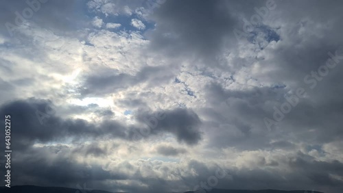 Passing gray clouds, bad weather is approaching