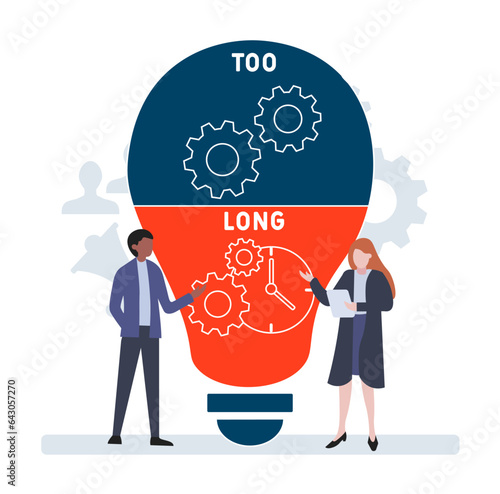 TL Too long acronym. business concept background. vector illustration concept with keywords and icons. lettering illustration with icons for web banner, flyer, landing