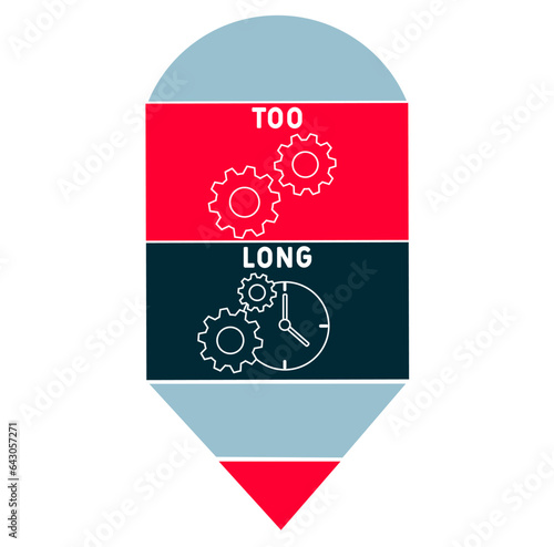 TL Too long acronym. business concept background. vector illustration concept with keywords and icons. lettering illustration with icons for web banner, flyer, landing
