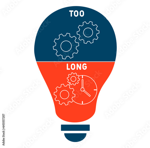 TL Too long acronym. business concept background. vector illustration concept with keywords and icons. lettering illustration with icons for web banner, flyer, landing