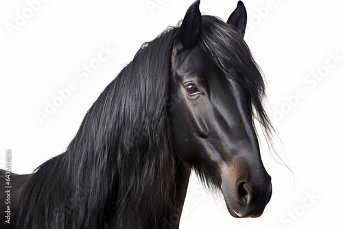 Black Dales Pony on white background