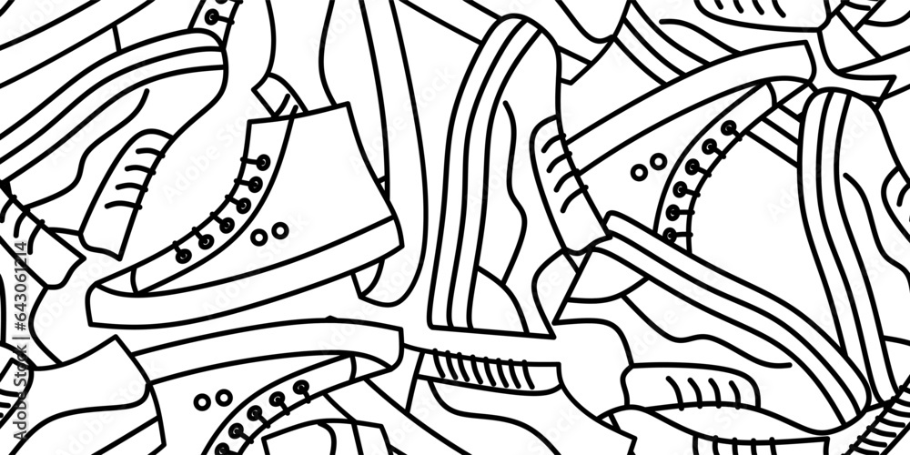 abstract black white shoes seamless pattern abstract black white shoes seamless pattern