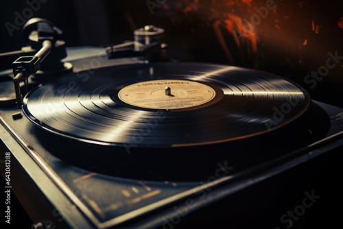 Vintage Black Vinyl Record On An Old Gromaphone Created With The Help Of Artificial Intelligence